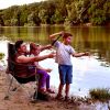 YSSOA Removable Footrest Reclining Camping Chair, 1-Pack, Black