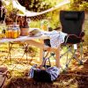 YSSOA Removable Footrest Reclining Camping Chair, 1-Pack, Black