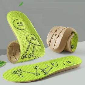 Foot Acupressure Insole Men Women Soft Breathable Sports Cushion Inserts Sweat-absorbing Deodorant Insole Shoe Pads (Color: green)